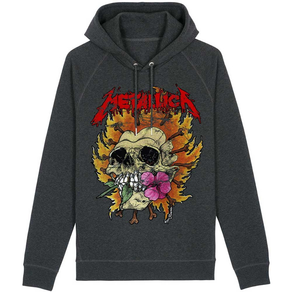 METALLICA Skull Pattern Band Sweat Pullover Hoodie Men's L size cotton gray type Vintage Second Hand