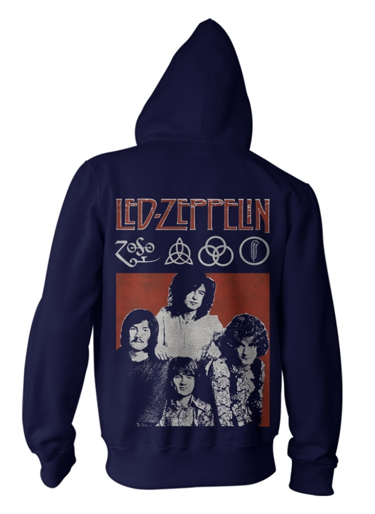 Led Zeppelin LZ College Trui met capuchon grijs S