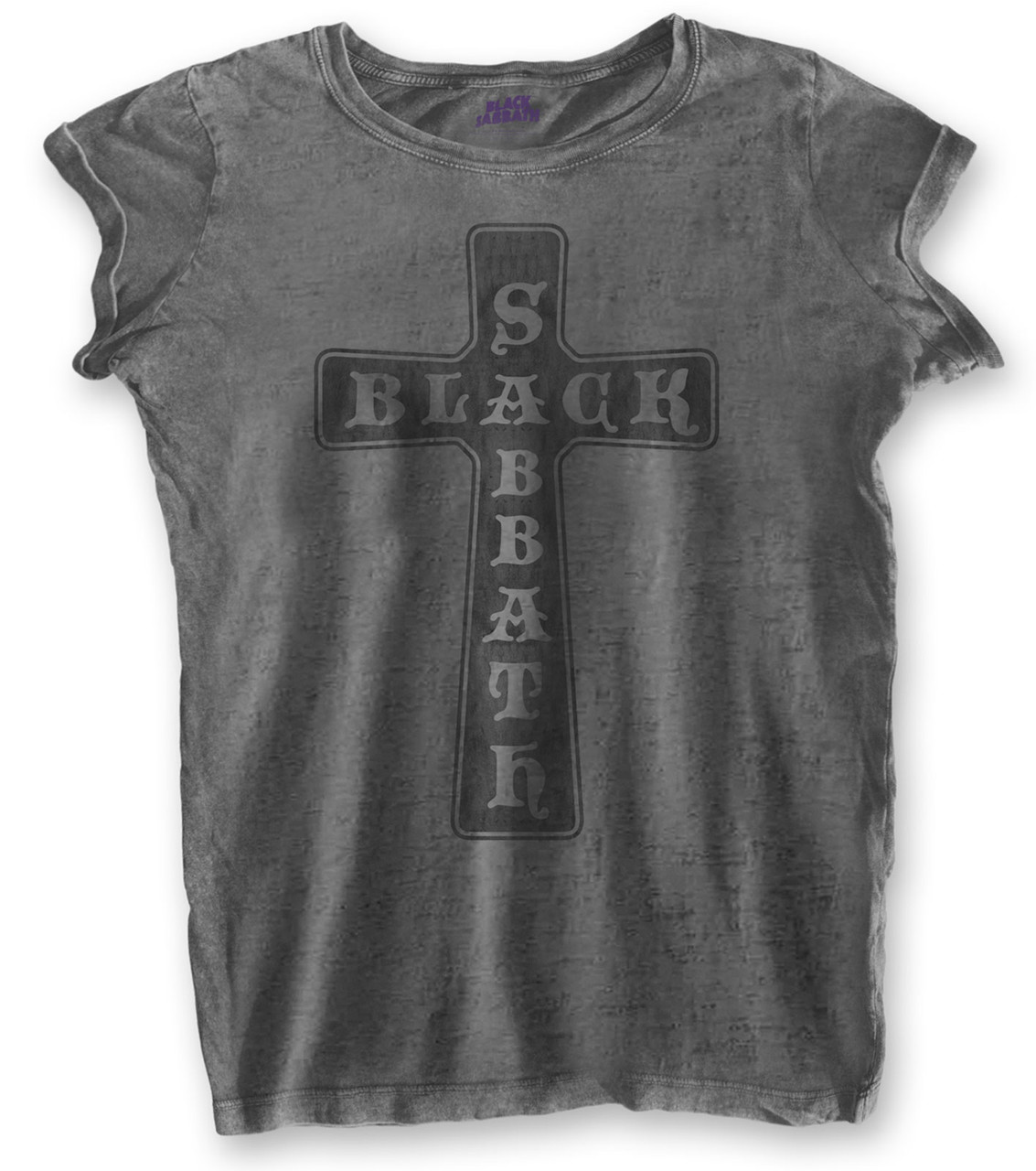 Black Sabbath 'Vintage Cross' Womens Burnout T-Shirt