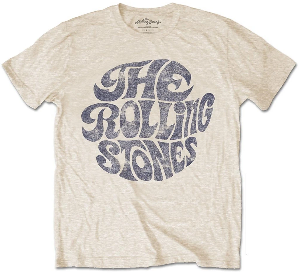 Rolling Stones 'Vintage 70s Logo' (Sand) T-Shirt