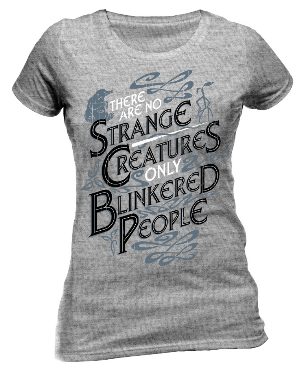 Fantastic Beasts The Crimes Of Grindelwald 'Strange Creatures' (Grey) Womens Fitted T-Shirt