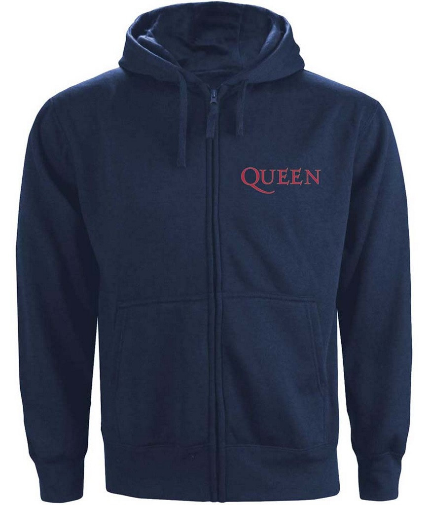 Queen 'Classic Crest' (Navy) Zip Up Hoodie