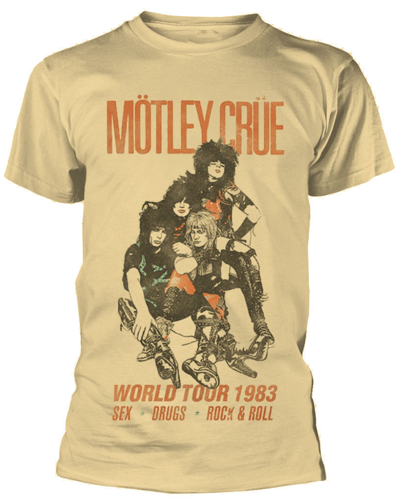 Motley Crue 'Sex Drugs Rock & Roll 83 Tour' (Sand) T-Shirt
