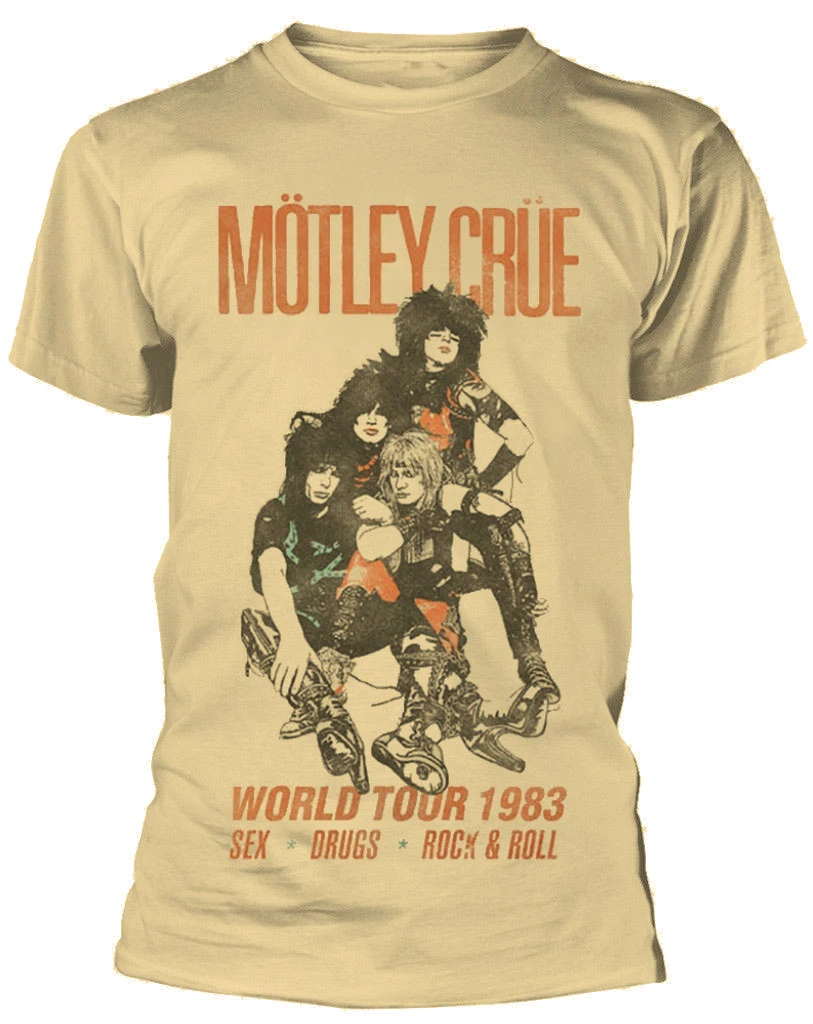 Motley Crue 'Sex Drugs Rock & Roll 83 Tour' (Sand) T-Shirt