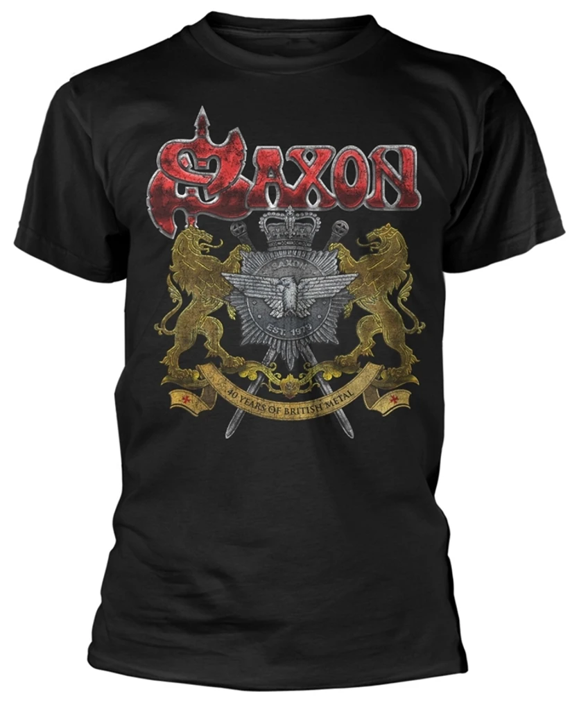 Saxon '40 Years' (Black) T-Shirt