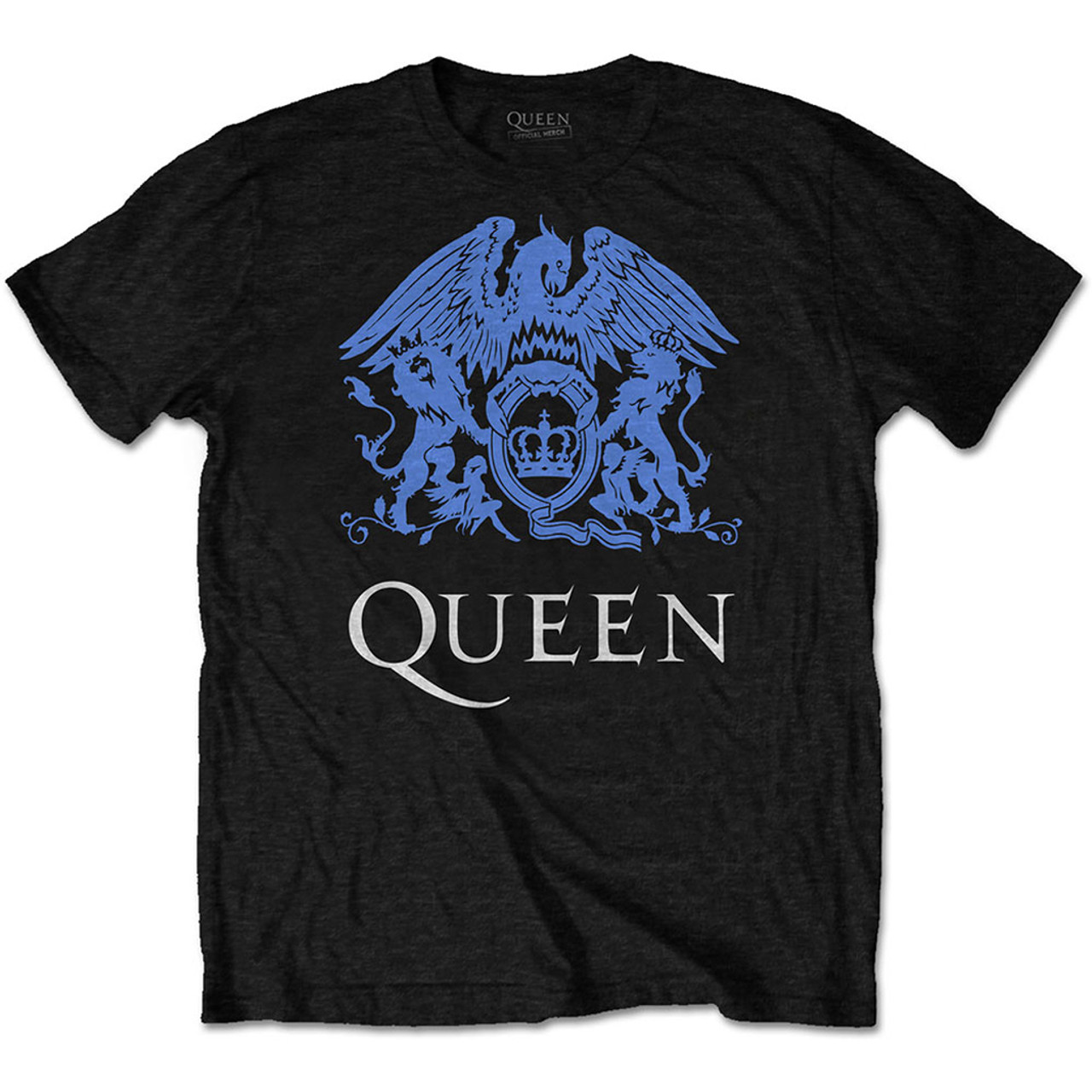 Queen 'Blue Crest' (Black) T-Shirt