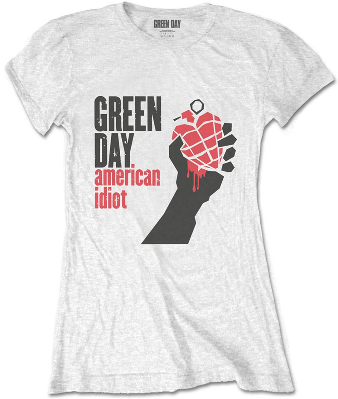 Green Day 'American Idiot' (White) Womens Fitted T-Shirt