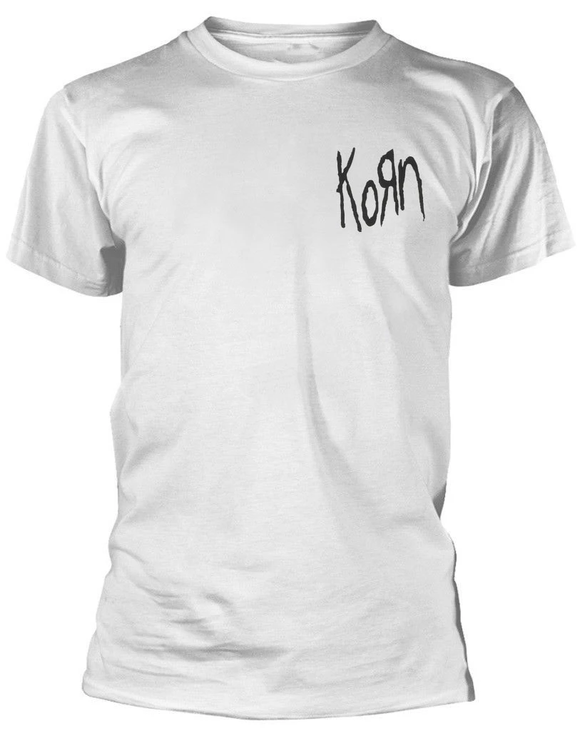 Korn 'Scratched Type' (White) T-Shirt Front