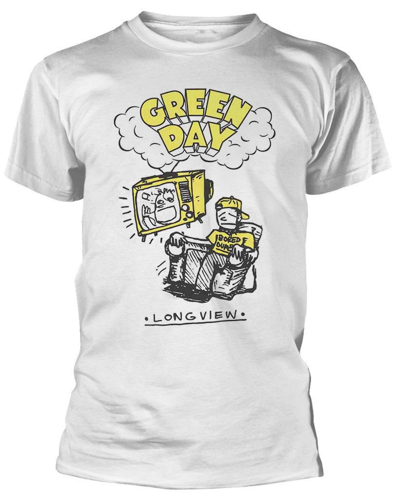 Green Day 'Longview Doodle' (White) T-Shirt