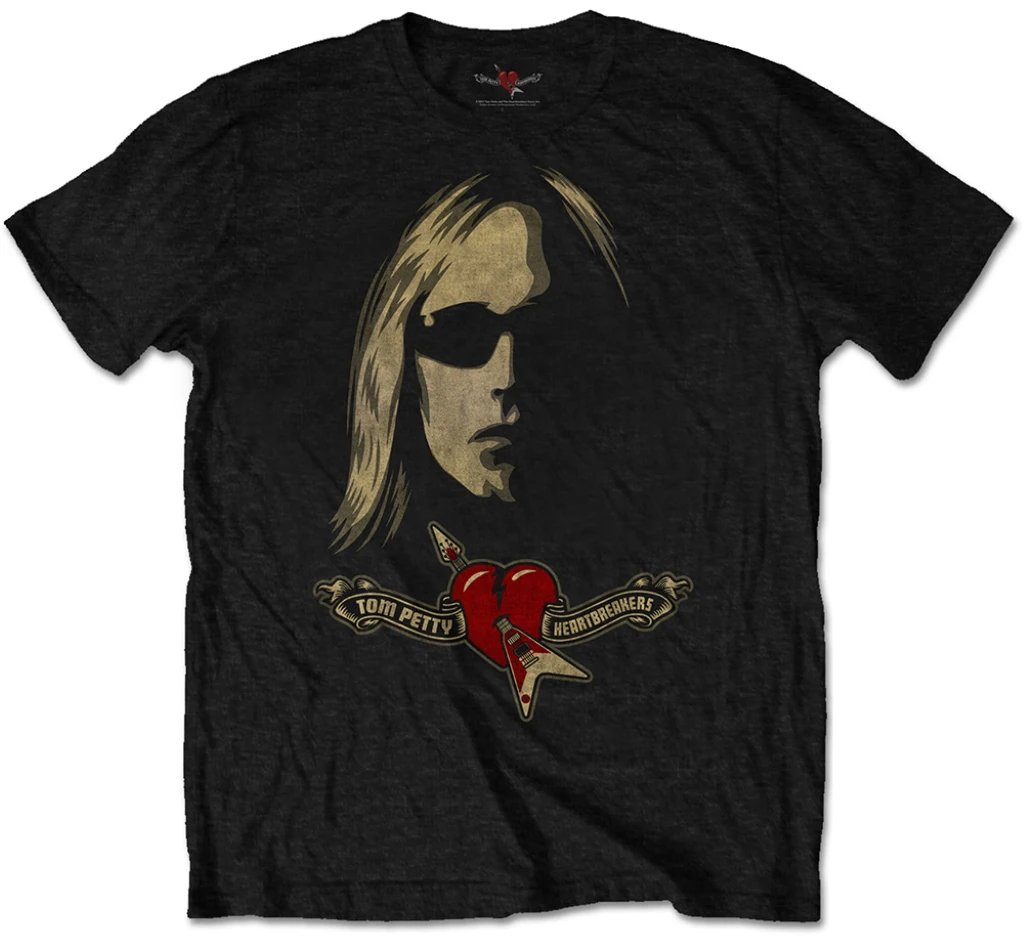 Tom Petty & The Heartbreakers 'Shades & Logo' (Black) T-Shirt