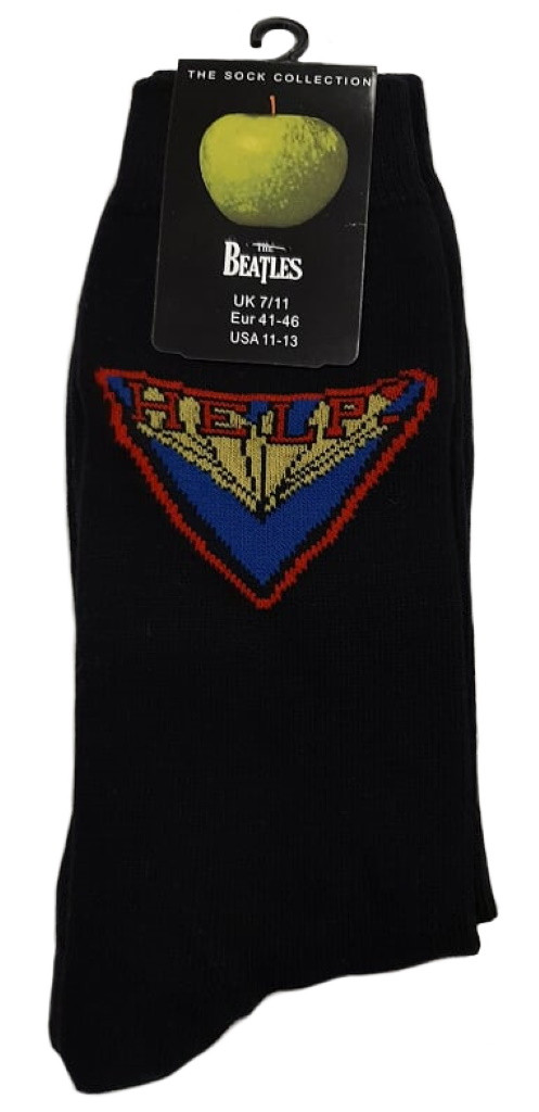 The Beatles 'HELP!' (Black) Socks (One Size = UK 7-11)
