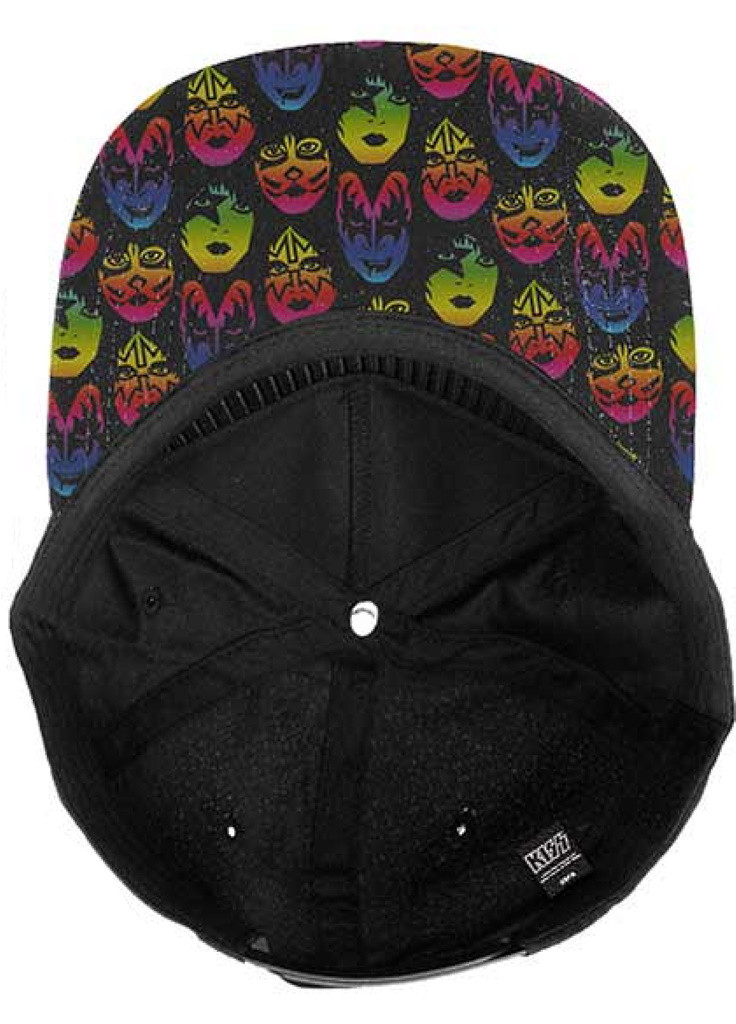 Kiss 'Neon Faces' (Black) Snapback Cap