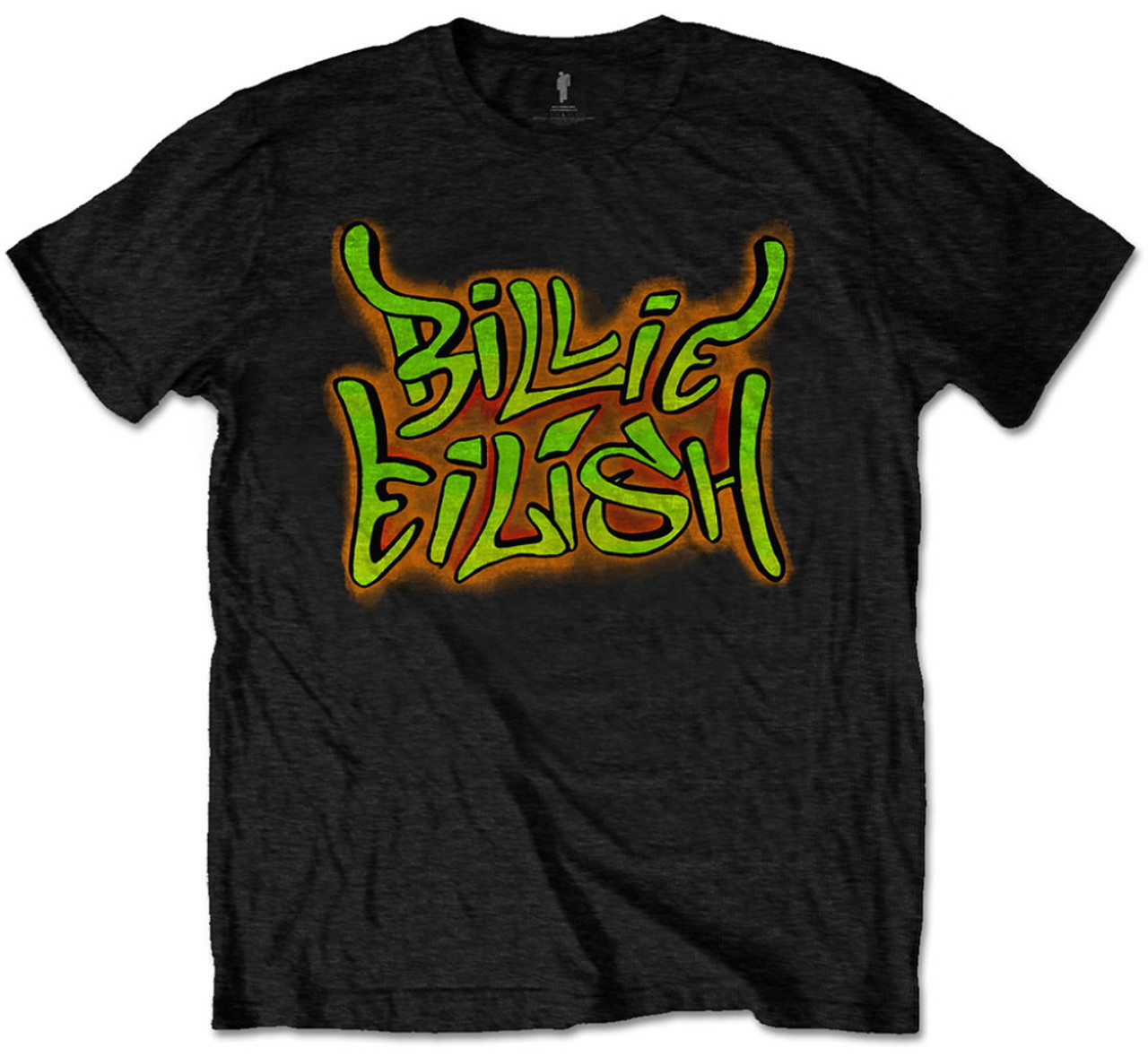 Billie Eilish 'Airbrush Flames' (Black) T-Shirt