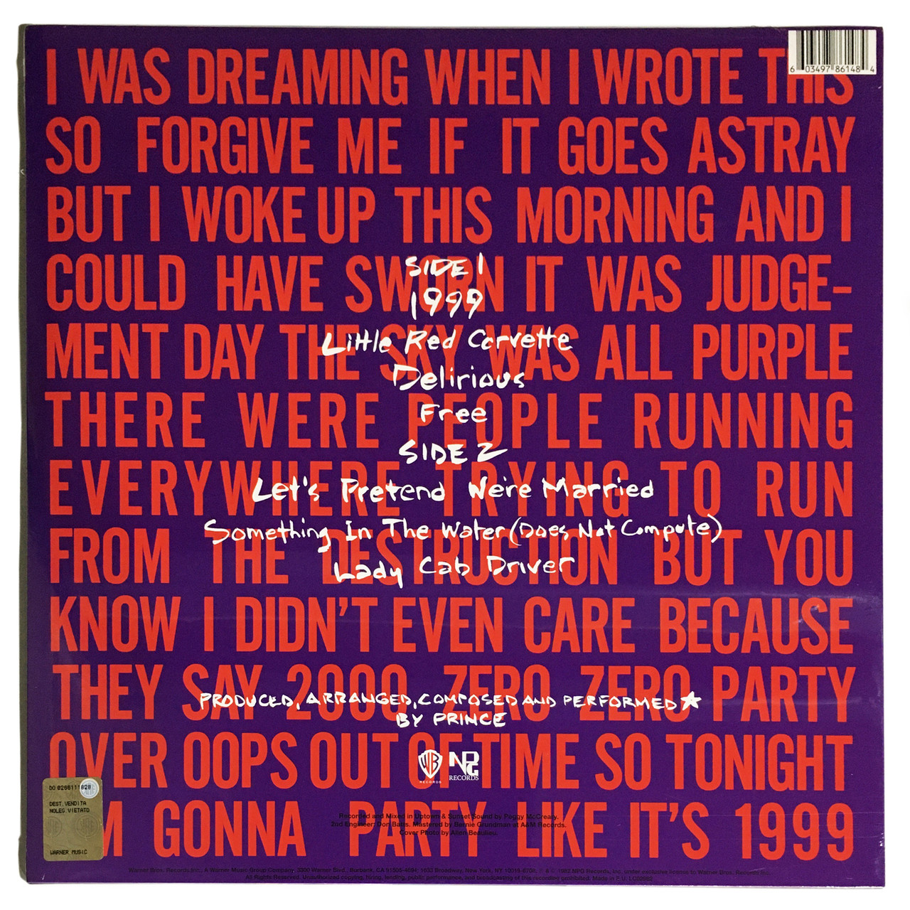 Prince '1999' 180g LP Vinyl (Record Store Day 7 track version)