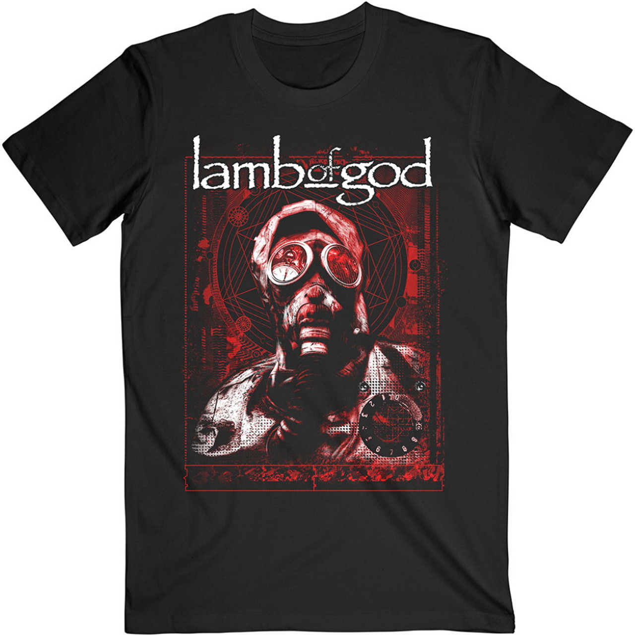 Lamb Of God 'Gas Mask Waves' (Black) T-Shirt