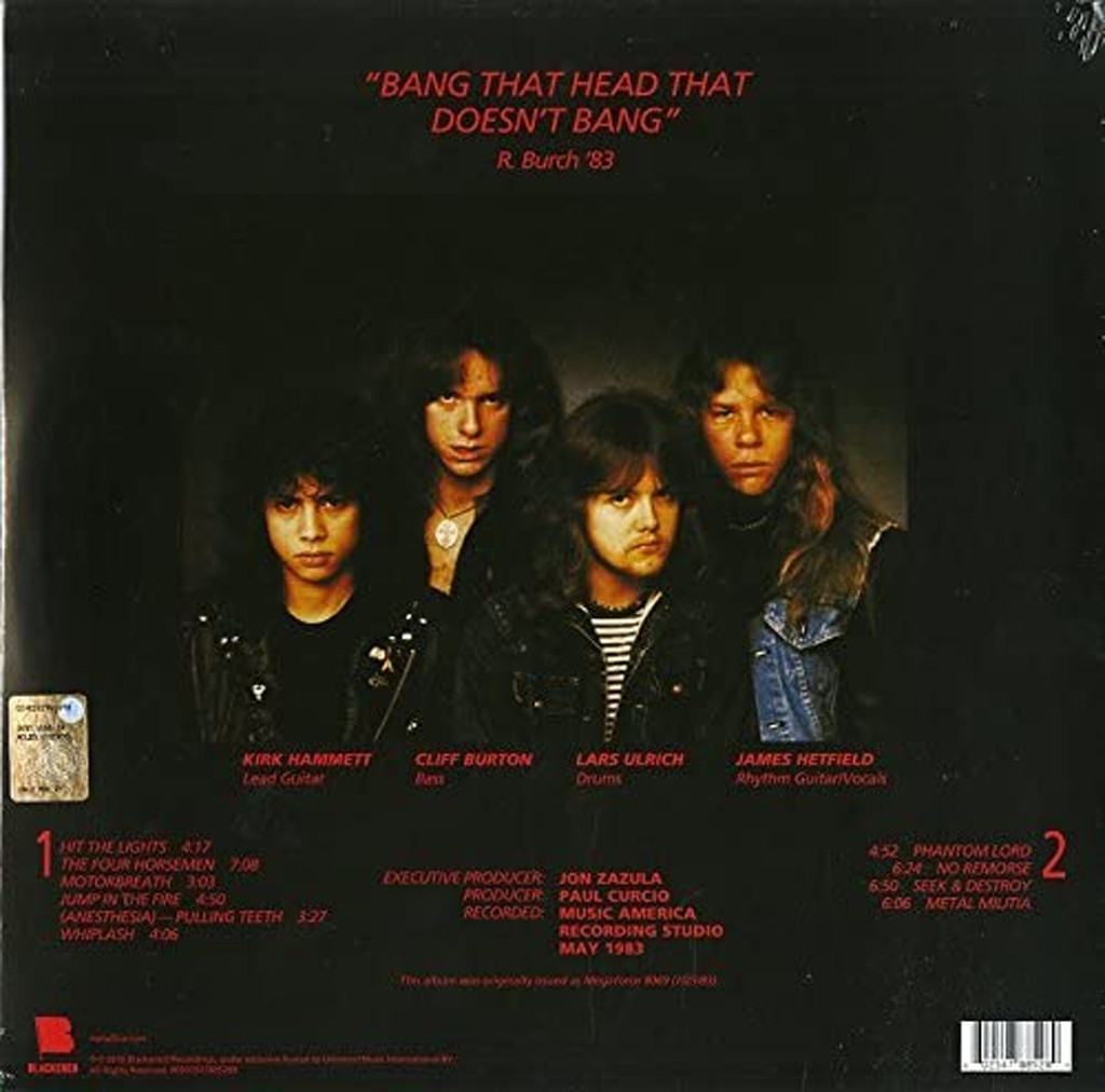 Metallica 'Kill 'Em All' LP Black Vinyl