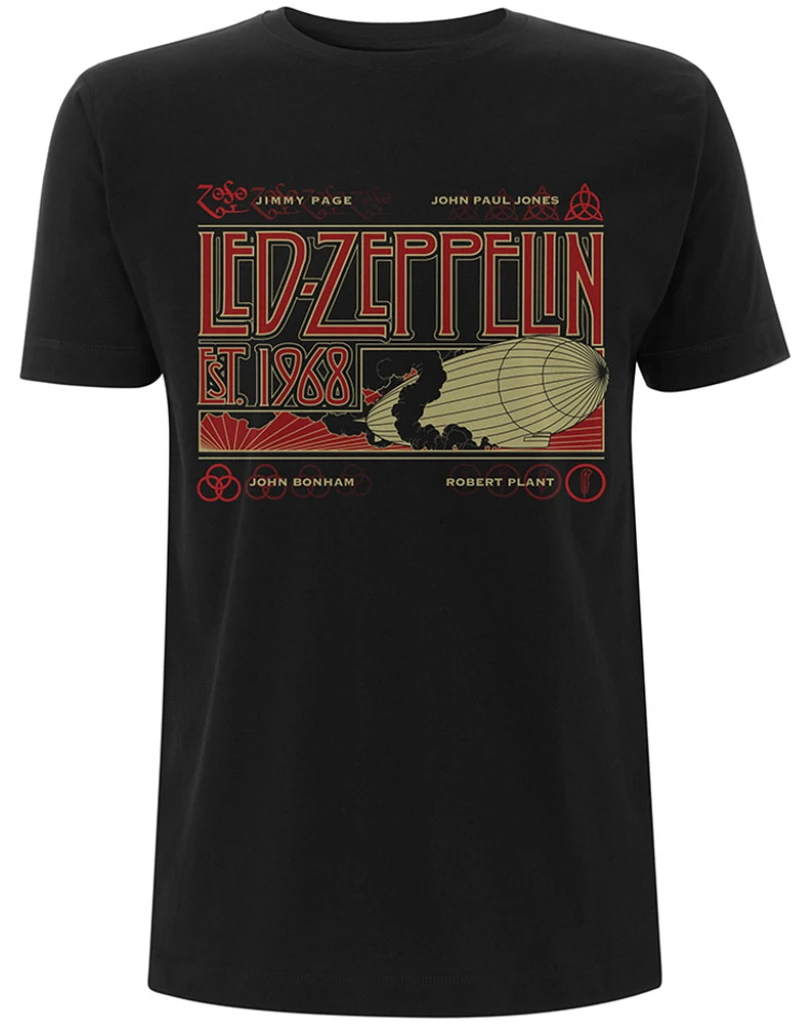 Led Zeppelin 'Zeppelin & Smoke' (Black) T-Shirt