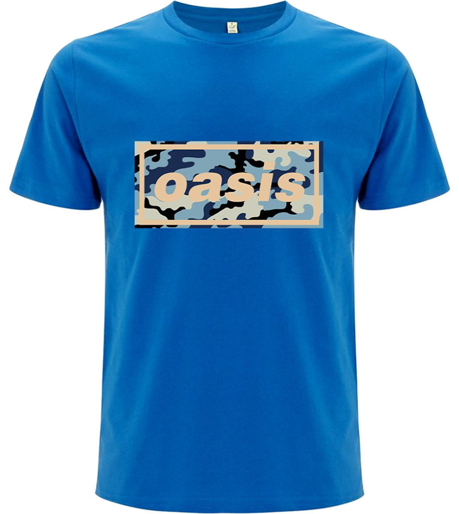 Oasis 'Camo Logo' (Azure Blue) T-Shirt