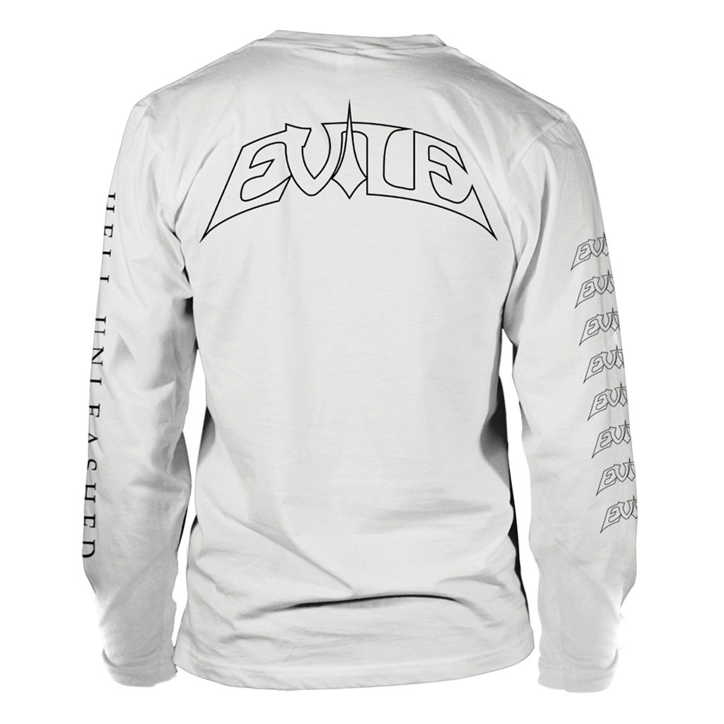 Evile 'Hell Unleashed' (White) Long Sleeve Shirt
