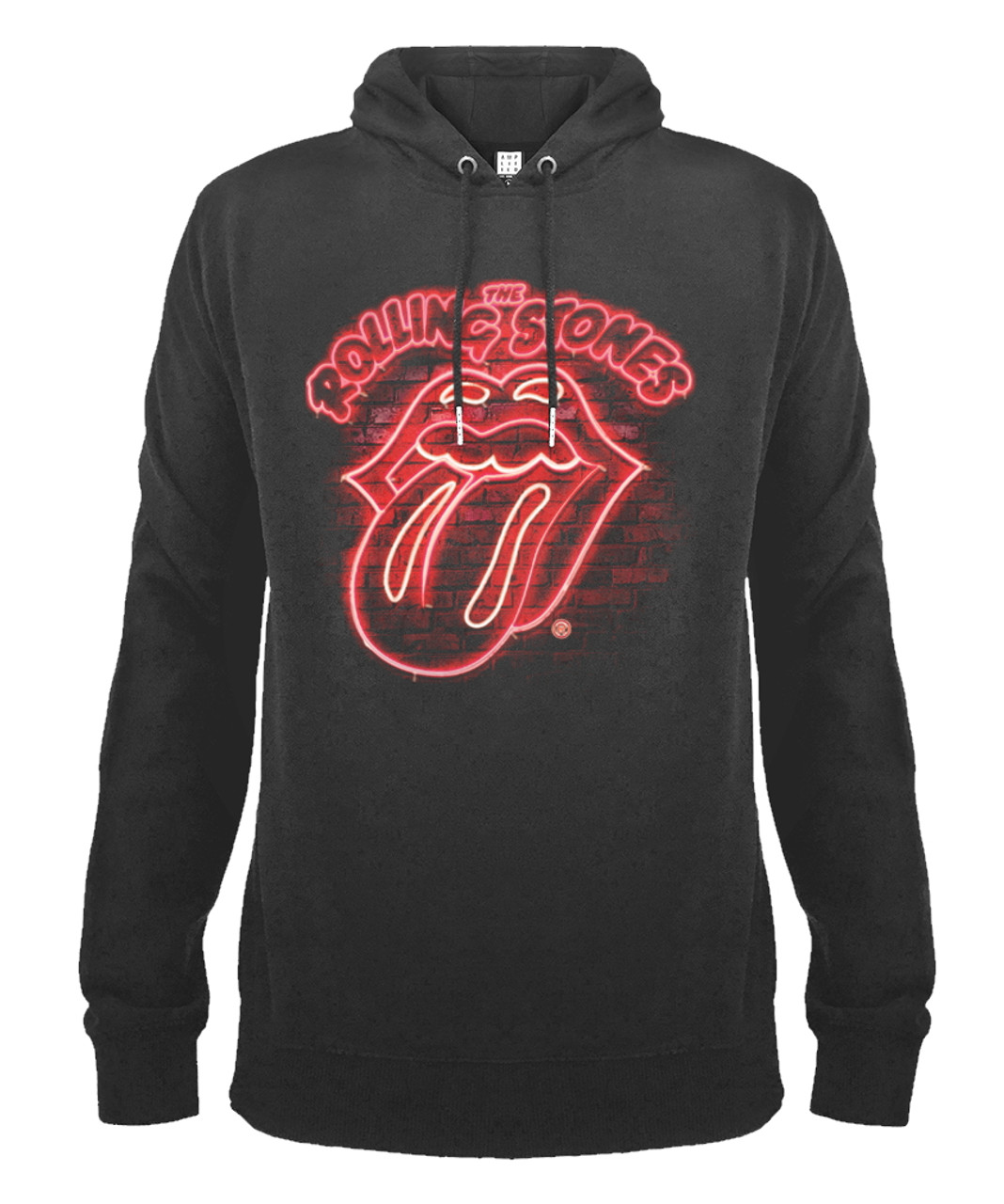 The Rolling Stones 'Neon Sign' (Slate) Pull Over Hoodie - Amplified Clothing