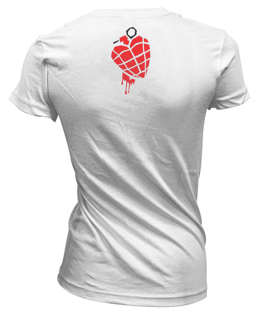 Green Day 'American Idiot Heart' (White) Womens Fitted T-Shirt