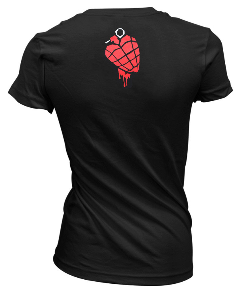 Green Day 'American Idiot Heart' (Black) Womens Fitted T-Shirt