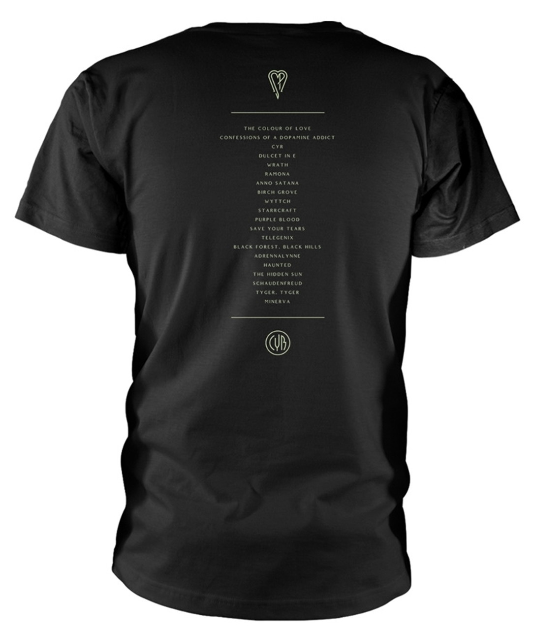 The Smashing Pumpkins 'CYR Tracklist' (Black) T-Shirt