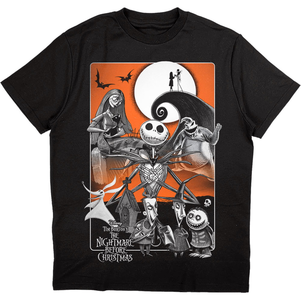 The Nightmare Before Christmas 'Orange Moon' (Black) T-Shirt