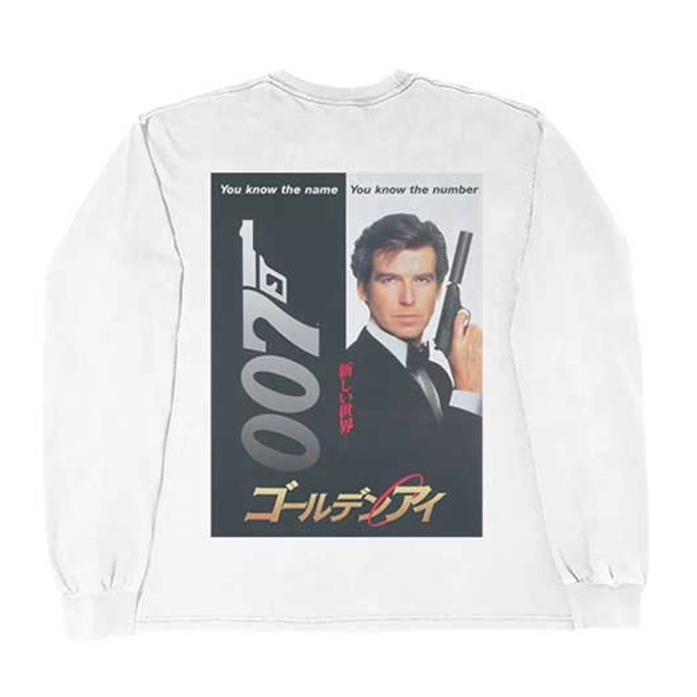 James Bond 007 'Goldeneye Japanese Poster' (White) Long Sleeve Shirt