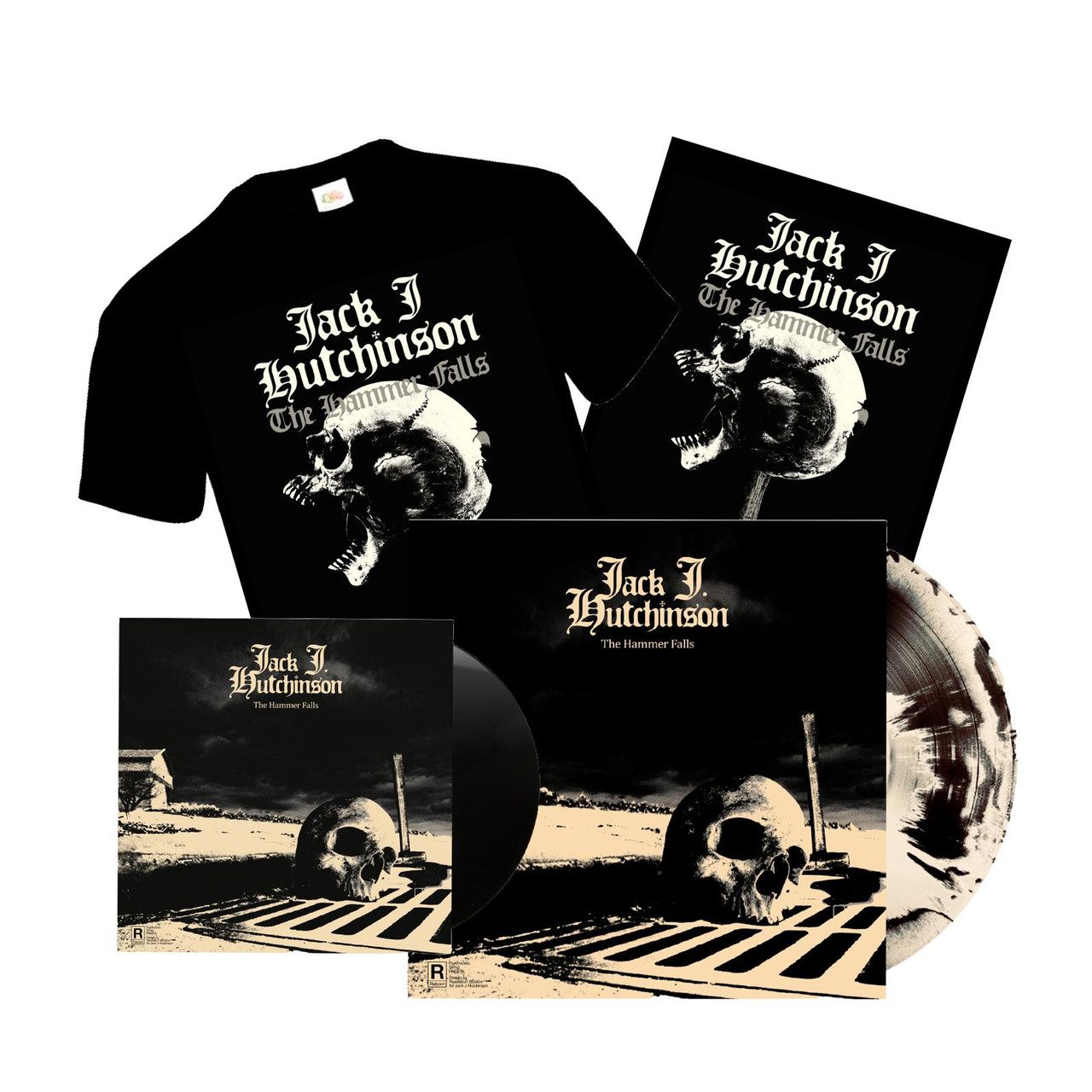 Jack J Hutchinson 'The Hammer Falls' Ultimate CD, Vinyl, T-Shirt & Poster Bundle
