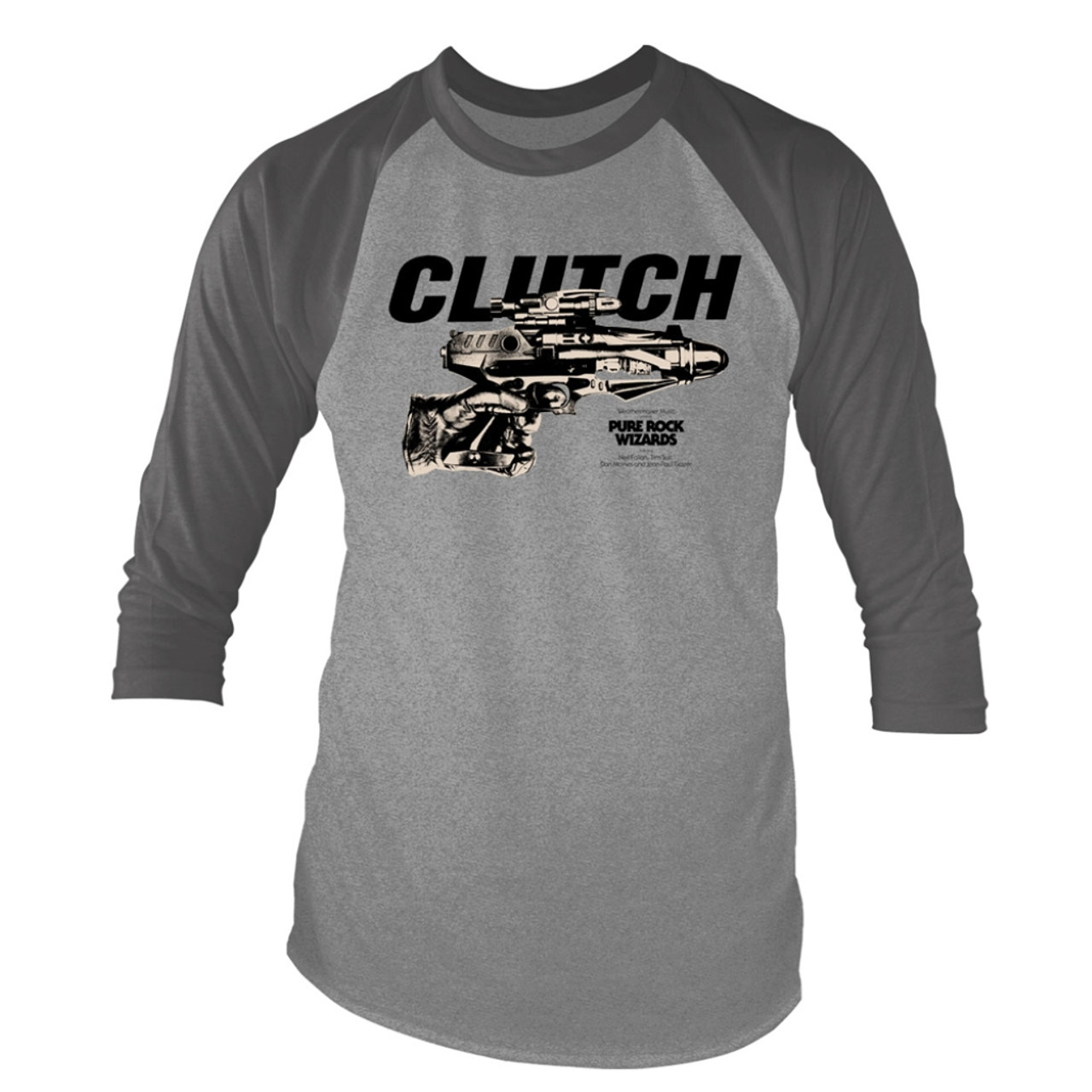 Clutch 'Pure Rock Wizards' (Grey) 3/4 Length Sleeve Raglan Baseball Shirt