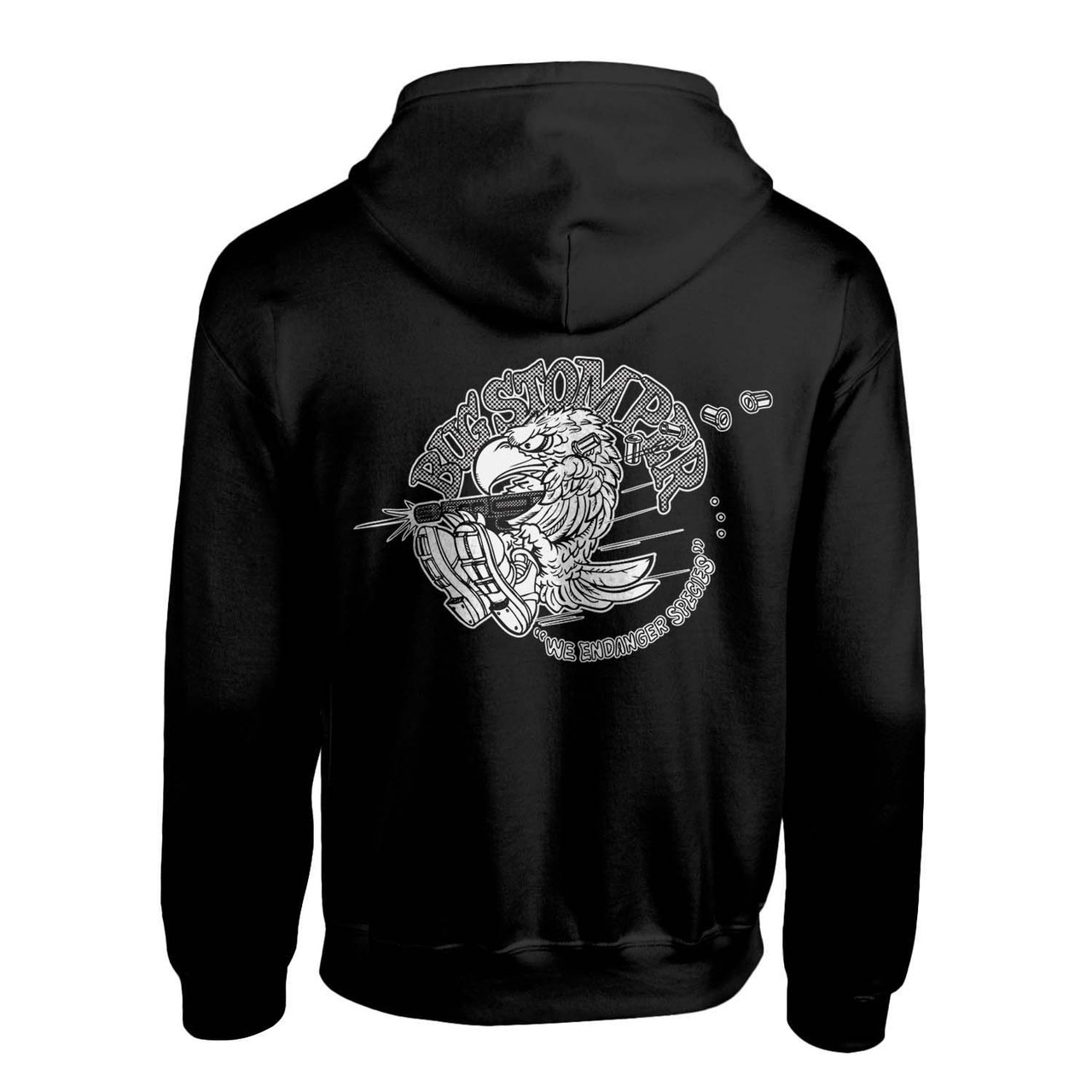 Aliens 'Bug Stomper' (Black) Zip Up Hoodie Back Print