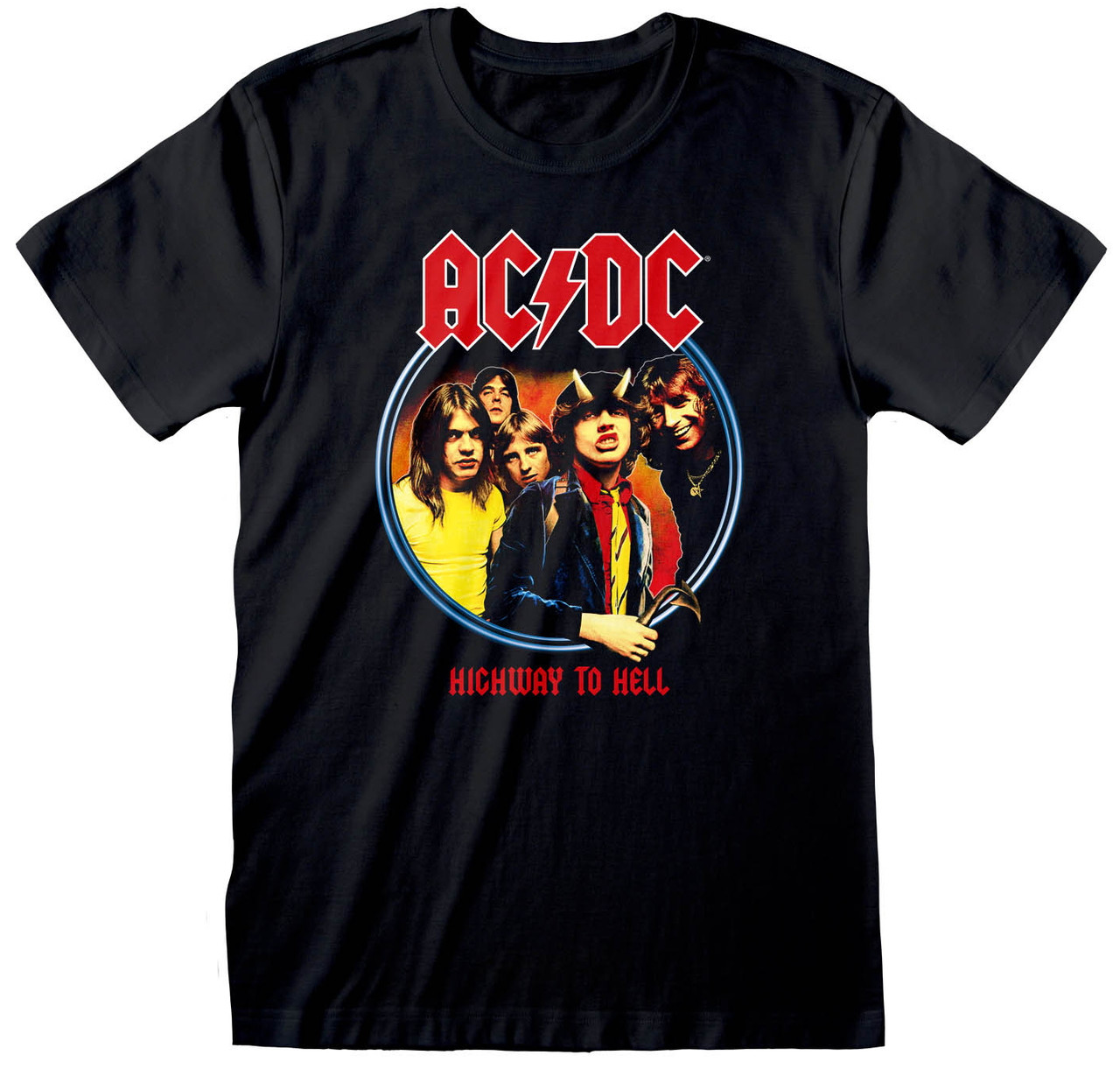 T-shirt Homme AC/DC Highway To Hell - Coton Noir - Tailles S à 5XL - Neuf Avec étiquettes