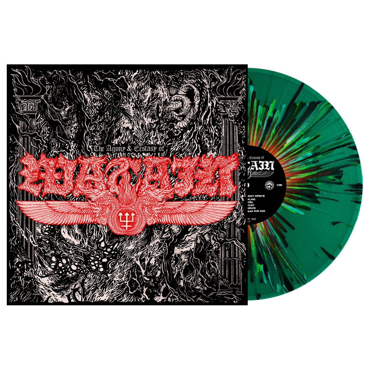Watain 'The Agony & Ecstasy of Watain' LP Gatefold Green with Rainbow Splatter Vinyl