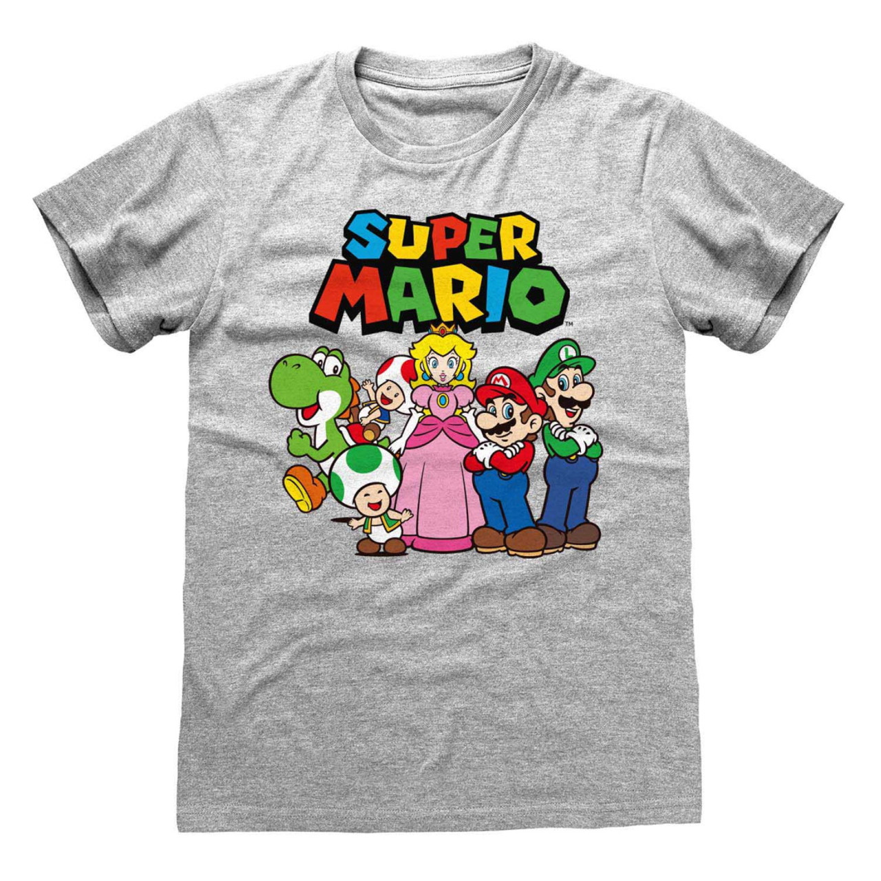 Nintendo Super Mario 'Vintage Group' (Heather Grey) T-Shirt