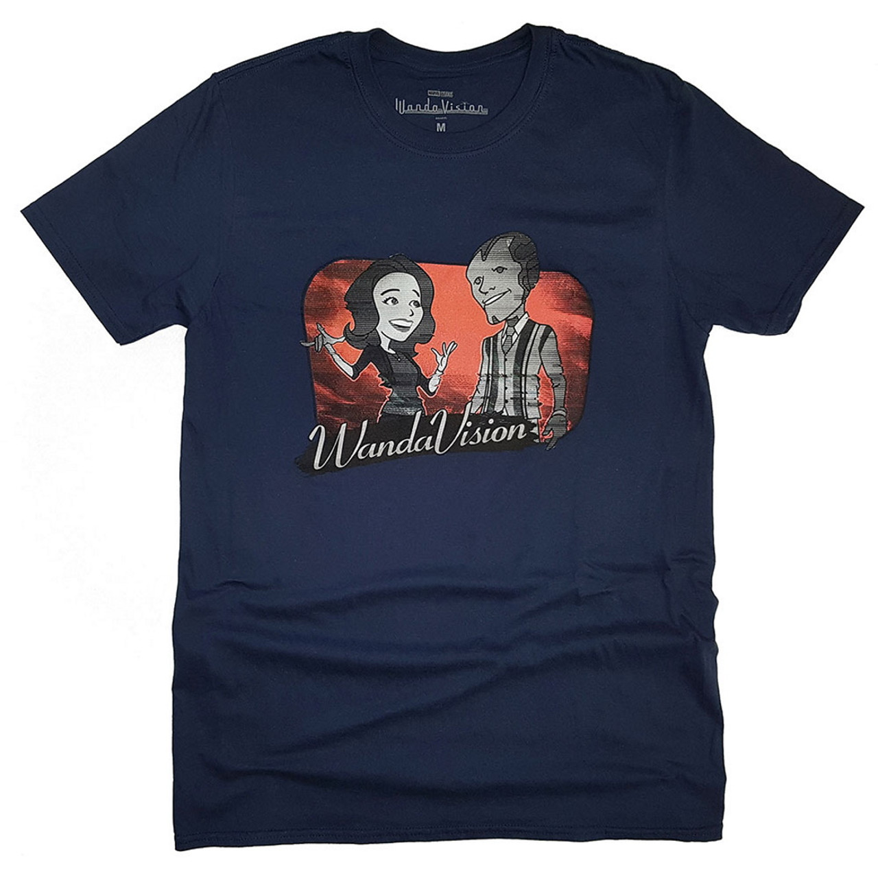 Marvel Wandavision 'Red Logo Cartoon' (Blue) T-Shirt