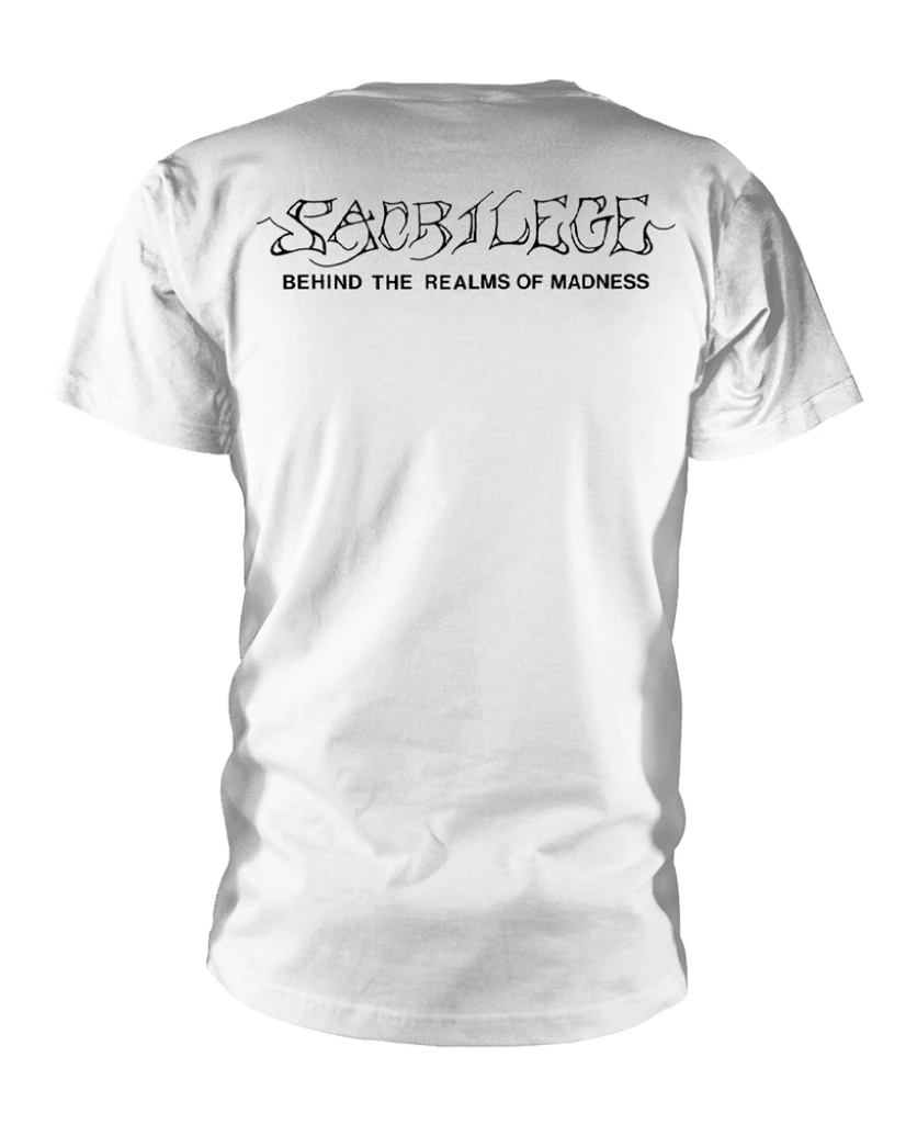 Sacrilege 'Behind The Realms Of Madness' (White) T-Shirt Back