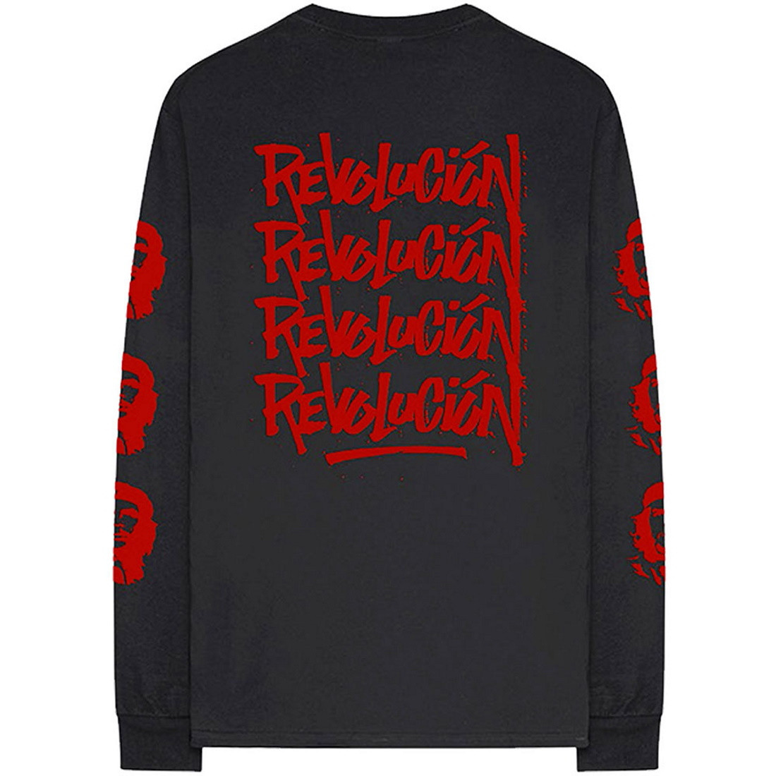 Che Guevara 'Revolution' (Black) Long Sleeve Shirt Back