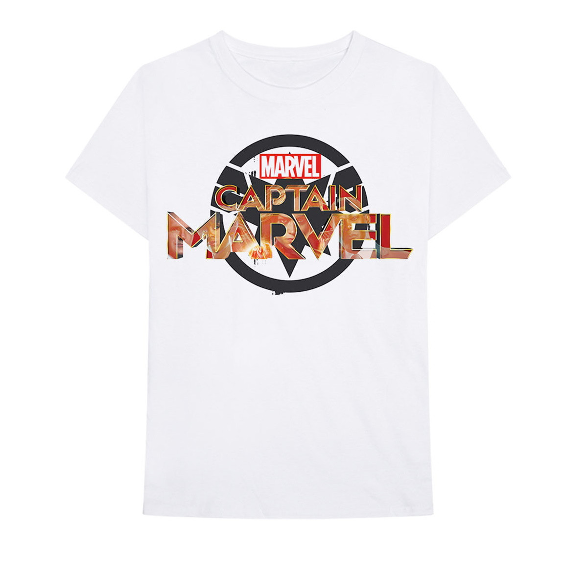 Marvel Captain Marvel 'New Logo' (White) T-Shirt