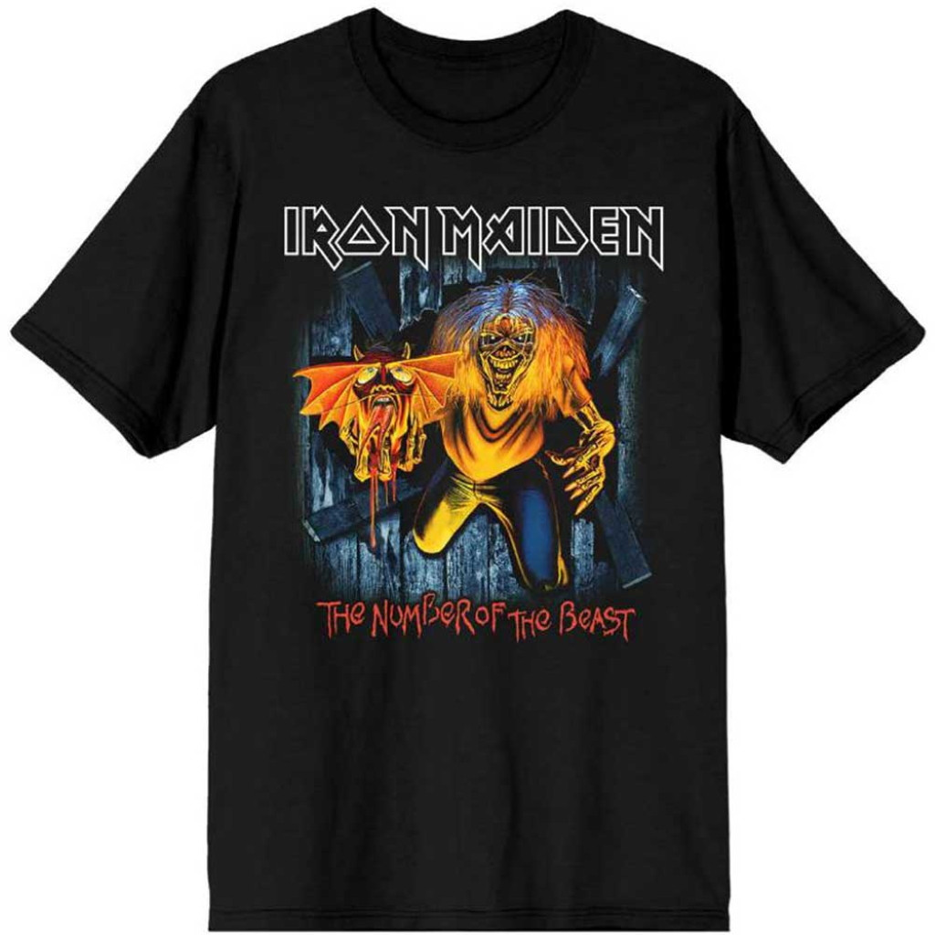 Iron Maiden Stranger Number Of The Beast - T-Shirt Uomo, Nero, 4XL, 100% Cotone, Vestibilità Regular, Merch Ufficiale