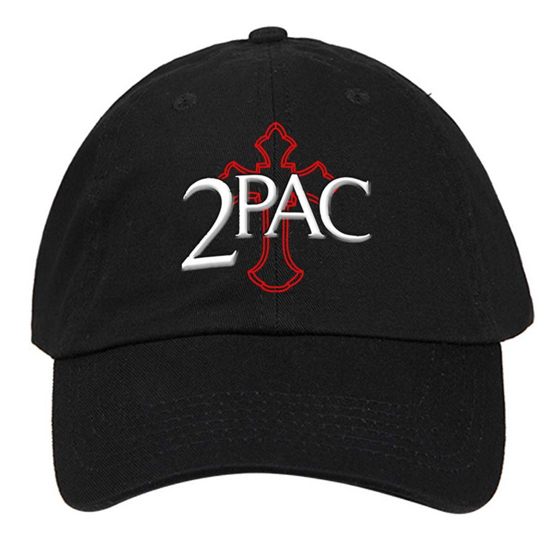 Tupac 'Cross Logo' (Black) Baseball Cap