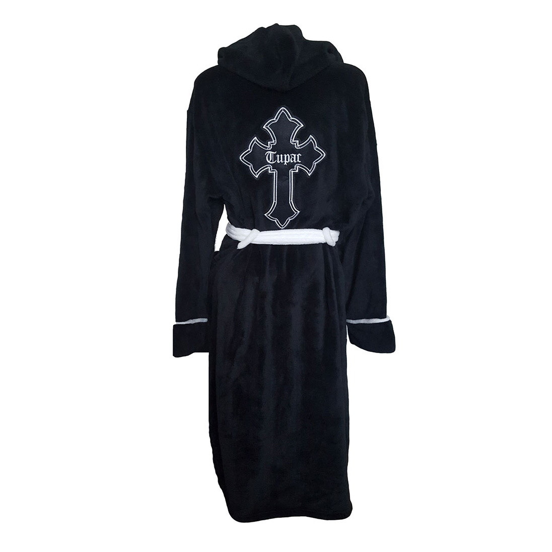 Tupac 'Cross' (Black) Bathrobe Back