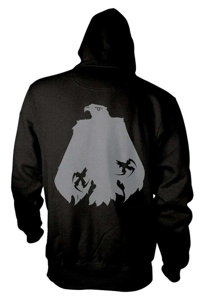 Hawkwind 'Eagle' (Black) Zip Up Hoodie Back