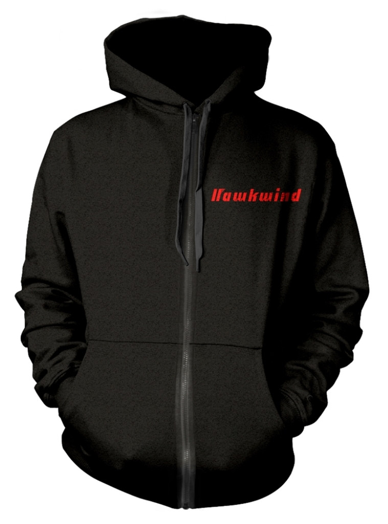 Hawkwind 'Doremi Gold Print' (Black) Zip Up Hoodie