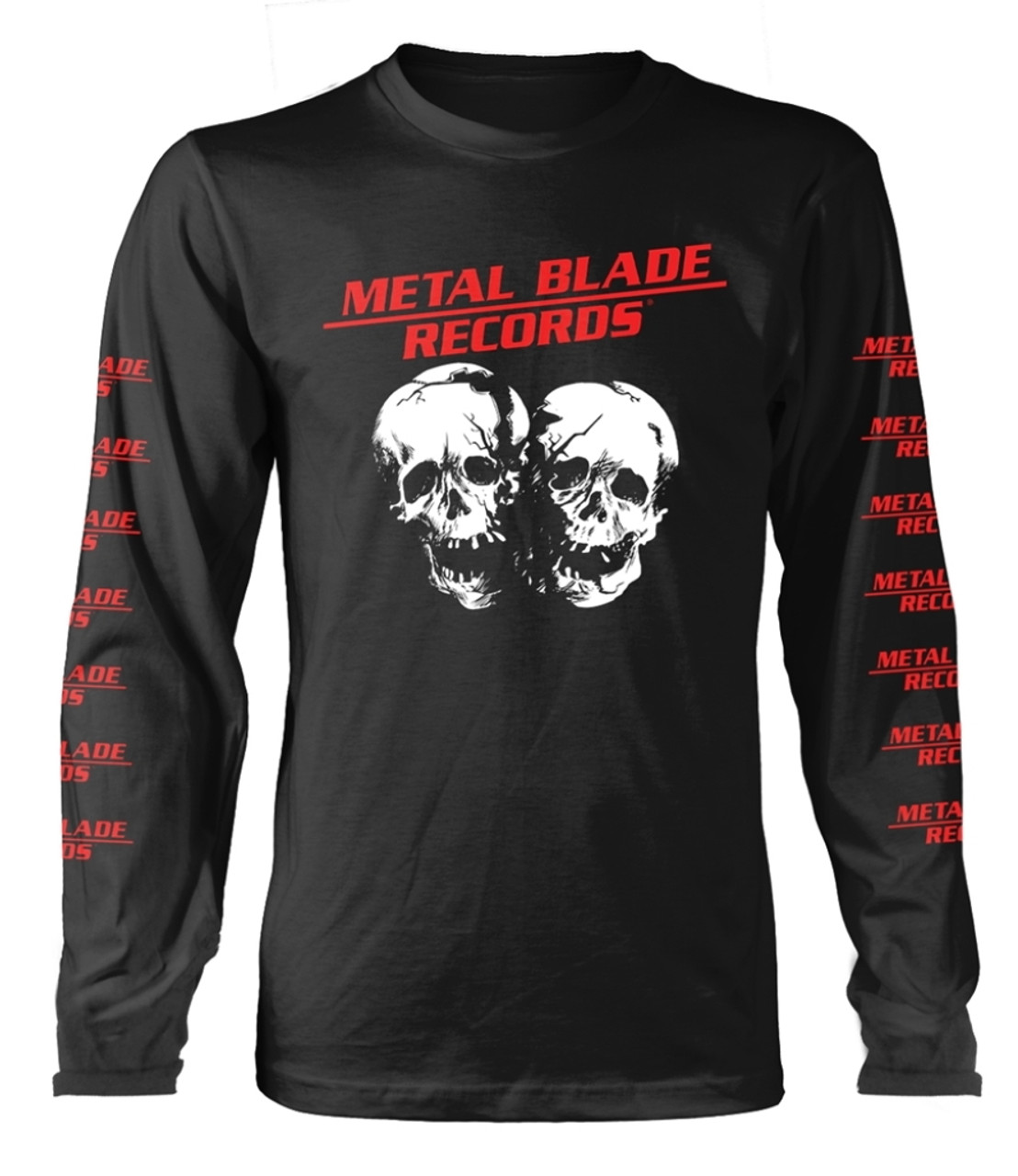 Metal Blade Records 'Crushed Skulls' (Black) Long Sleeve Shirt