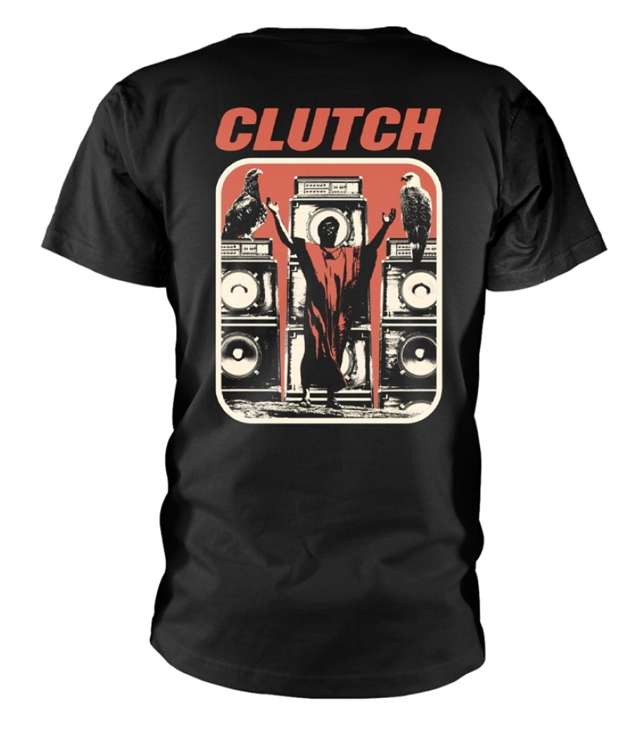 Clutch 'Logo & Messiah' (Black) T-Shirt Back