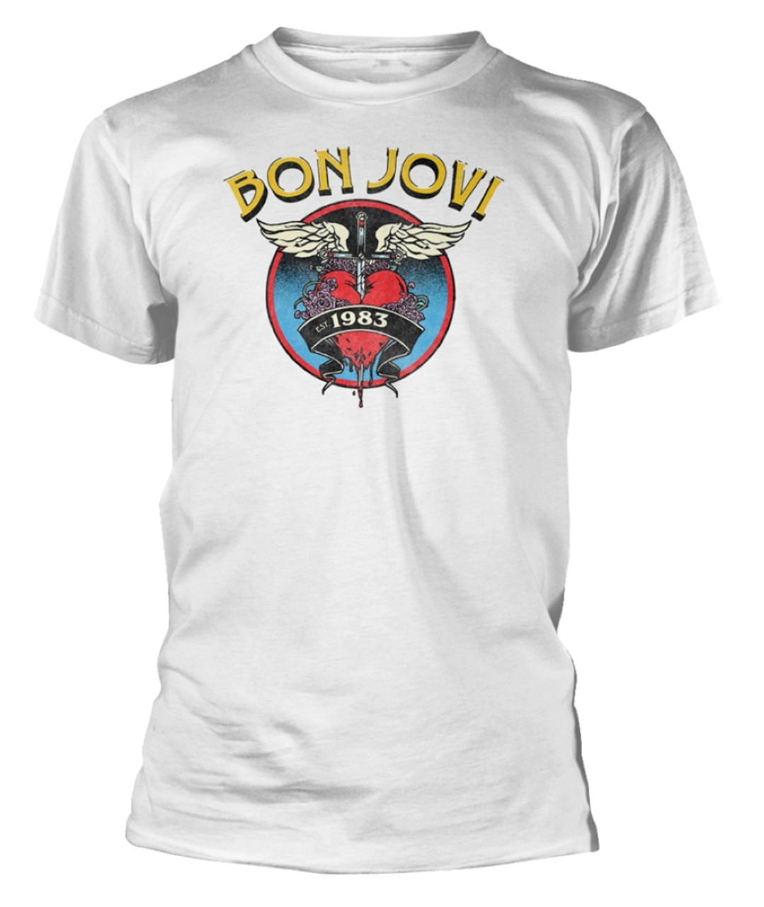 Bon Jovi 'Heart 83' (White) T-Shirt