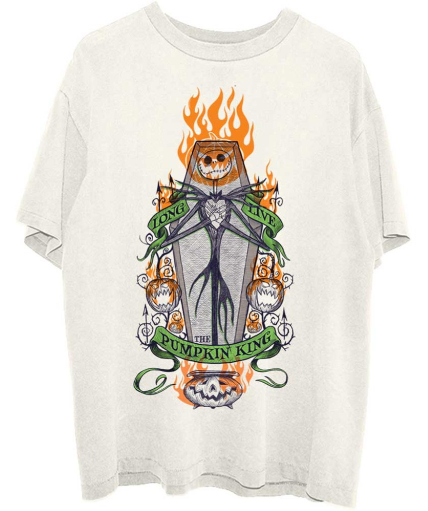 The Nightmare Before Christmas 'Orange Flames Pumpkin King' (Natural) T-Shirt