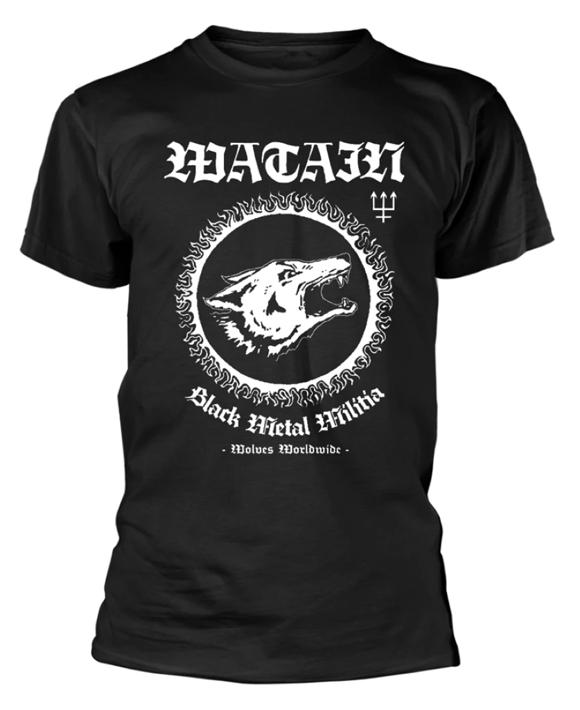 Watain 'Black Metal Militia Wolf' (Black) T-Shirt
