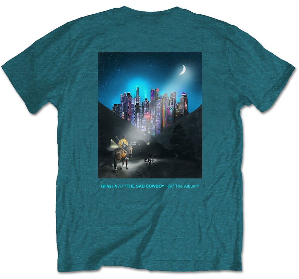 Lil Nas X 'Album' (Turquoise) T-Shirt Back